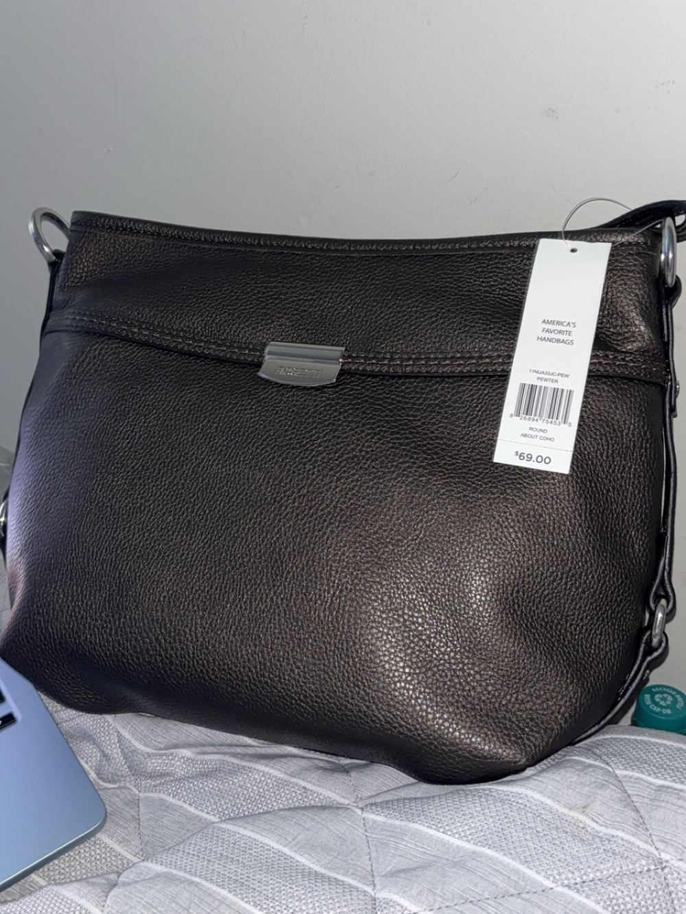NWT Rosetti Dark Brown Crossbody Bag with Silver Hardware